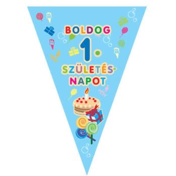 1. Boldog Születésnapot zászlófűzér - kék kép