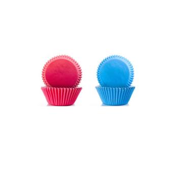 100 darabos készlet Ibili muffin formák, papír, 7,5x3,5 cm, kék/r... kép