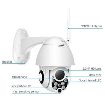 1db Pro vision Onvif 21P Wifi IP Kültéri Térfigyelő Kamera 1080p... kép