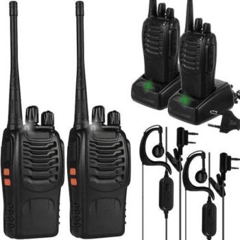 2 darabos Walkie Talkie szett zseblámpával, fülhallgatóval, 3-5 km-es hatótávolság (BB-20446) kép