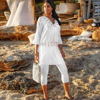 3/4-es leggings makramé csipkével kép