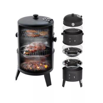 3 Rácsos, Faszenes BBQ Grill és Smoker - Füstölésre és Grillezésre! kép