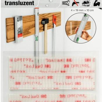 3M™ Dual-Lock™ öntapadós tépőzár SJ3560, átlátszó, 4x 19 mm x 10 cm, buborékcsomagolásban kép