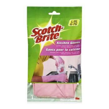 3M ME822 &quot;Scotch-Brite&quot; L méret, 1 pár rózsaszín gumikesztyű kép