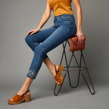 7/8 skinny farmer hímzéssel kép