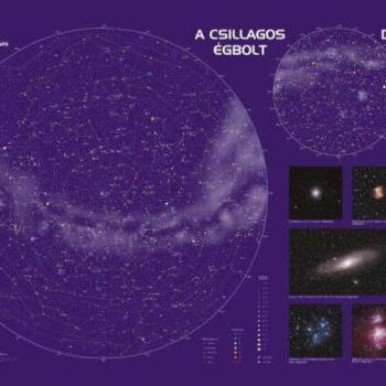A csillagos égbolt poszter (latin és magyar feliratokkal) kép