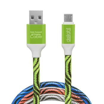 Adatkábel - microUSB szövet bevonat 4 szín - 1 m kép