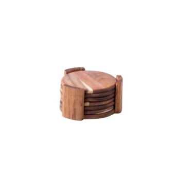 Alátétek állványban 7 db-os készlet ø 11,8 cm - FLOW Wooden kép