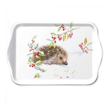 AMB.33716595 Hedgehog In Winter műanyag kistálca 13x21cm kép