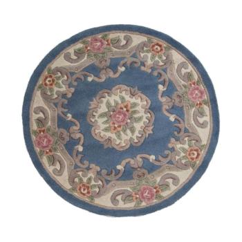 Aubusson kék gyapjú szőnyeg, ⌀ 120 cm - Flair Rugs kép