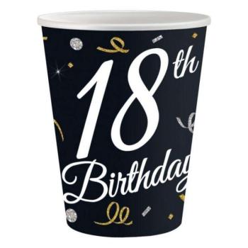 B&amp;amp;C Happy Birthday 18 papír pohár 6 db-os 200 ml kép