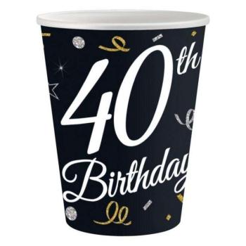 B&amp;amp;C Happy Birthday 40 papír pohár 6 db-os 200ml kép