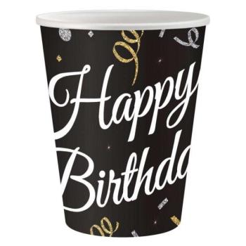 B&amp;amp;C Happy Birthday papír pohár 6 db-os 250ml kép