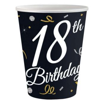 B&amp;C Happy Birthday 18 papír pohár 6 db-os 200 ml kép