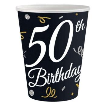 B&amp;C Happy Birthday 50 papír pohár 6 db-os 200 ml kép