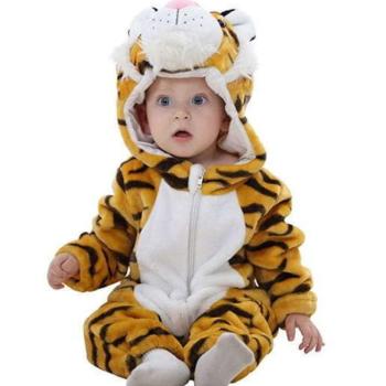 Baba plüss Kigurumi overál - Tigris - narancs-fekete kép