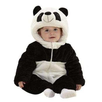 Baba prémium plüss Kigurumi overál - Panda - fekete-fehér kép