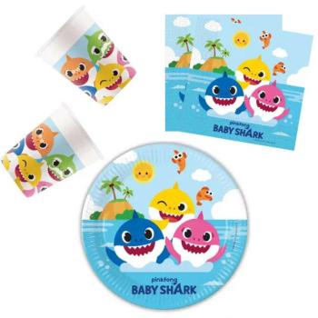 Baby Shark party szett 23cm-es tányérral 36db-os kép