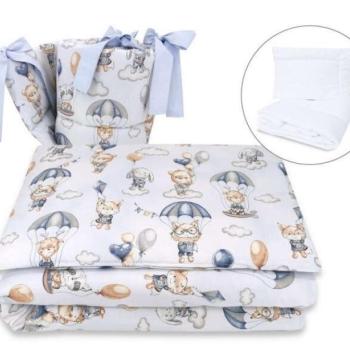 Baby Shop 5 részes babaágynemű - kék lufis állatok kép