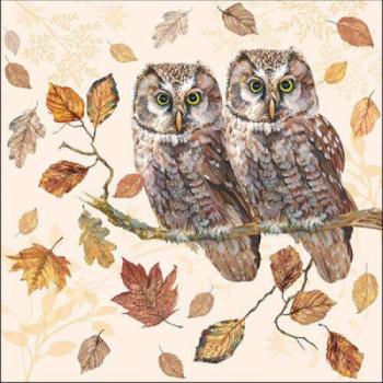 Baglyos őszi szalvéta - Owl Couple kép