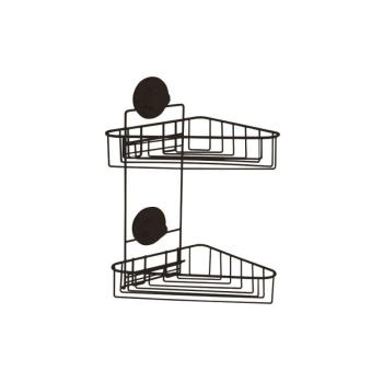 Bestlock Black Corner Rack 2 Shelves fekete öntapadós fürdőszobai sarokpolc - Compactor kép