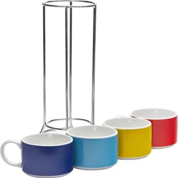 Bialetti Cappuccino csésze szett állvánnyal (4db) - Multicolor kép