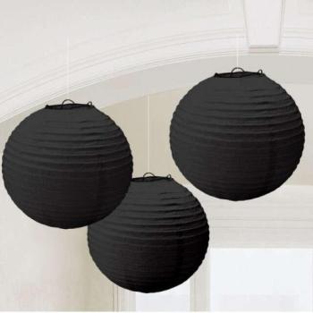 Black, Fekete lampion 3 db-os szett 20,4 cm kép