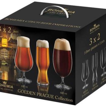 BOHEMIA ROYAL CRYSTAL Golden Prague collection 1 Beercraft kép