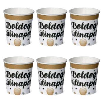 Boldog Szülinapot! Elegáns Léggömbös Parti Papír Pohár - 250 ml,... kép