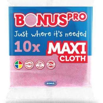 BONUS Törlőkendő, univerzális, 10 db, BONUS &quot;MAXI&quot;, pink kép