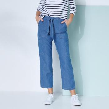 Bootcut cargo farmer levehető övvel kép