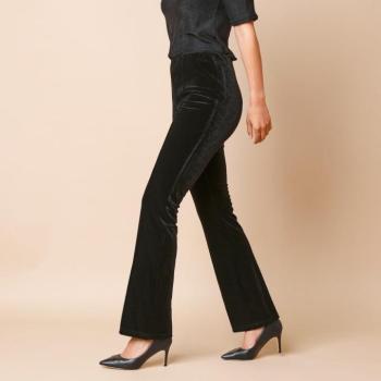 Bootcut leggings elasztikus derékkal, bársony kötésből kép