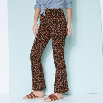 Bootcut leggings magas derékkal, állatszőrme mintával kép