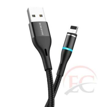 Borofone BU16 USB - Lightning mágneses kábel, 1,2m, 2,4A, fekete kép