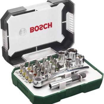 BOSCH 26 részes csavarbitkészlet racsnival kép