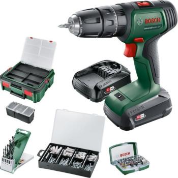 Bosch UniversalImpact 18V, 2x 1,5 Ah, töltő, 210 db tartozék, koffer kép