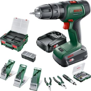 Bosch UniversalImpact 18V, 2x 1,5 Ah, töltő, 46 db tartozék, koffer kép