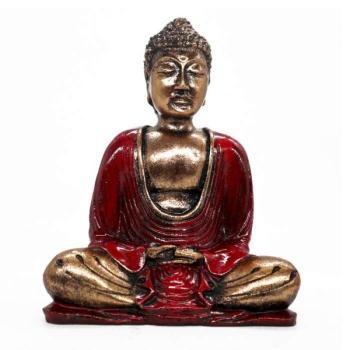 Buddha Figura Piros Arany - Közepes kép