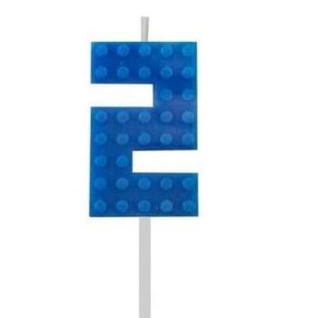 Building Blocks építőkocka tortagyertya számgyertya kék 2-es kép