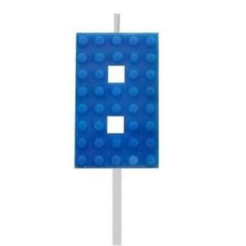 Building Blocks építőkocka tortagyertya számgyertya kék 8-as kép