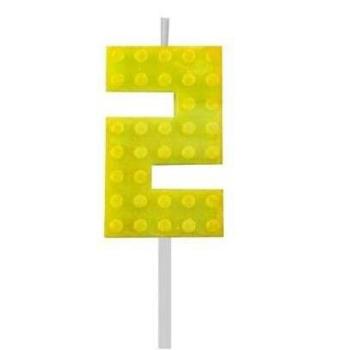Building Blocks építőkocka tortagyertya számgyertya sárga 2-es kép