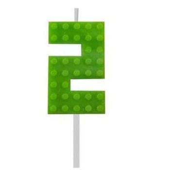 Building Blocks építőkocka tortagyertya számgyertya zöld 2-es kép