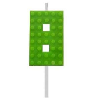 Building Blocks építőkocka tortagyertya számgyertya zöld 8-as kép