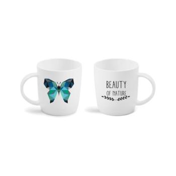 Butterfly kétoldalas bögre porcelán utánzatból, 370 ml - Vialli Design kép