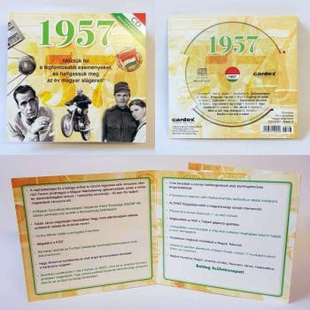 CD-s évszámos üdvözlőlap, képeslap 1957 kép