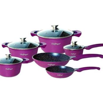 Cheffinger 10 részes tapadásmentes bevonatú edénykészlet Purple kép