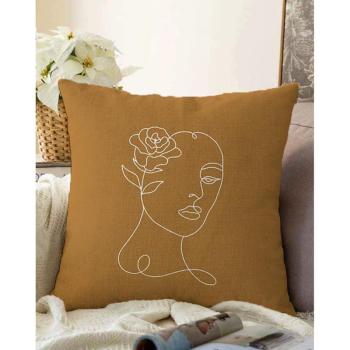 Chenille narancssárgás barna pamut keverék párnahuzat, 55 x 55 cm - Minimalist Cushion Covers kép