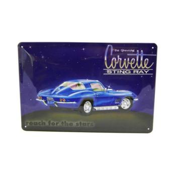 Chevrolet dombornyomott fémplakát 20 x 30 cm &quot;Corvette&quot; kép