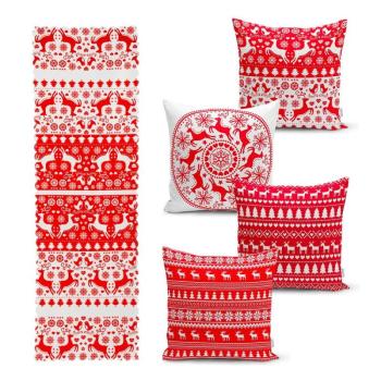 Christmas 4 db karácsonyi párnahuzat és asztali futó szett - Minimalist Cushion Covers kép