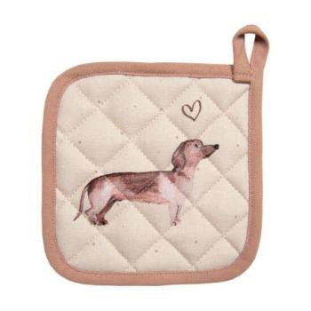 CLEEF.DHL45 Edényalátét 20x20cm 100% pamut, Dachshund Love kép